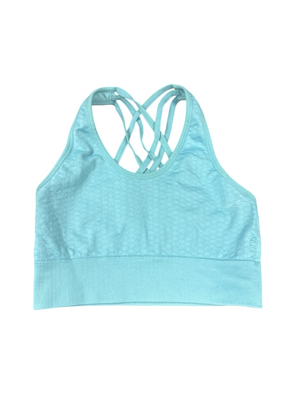 Pro- Fit Seamless Wireless turquoise Strappy Sports Bra